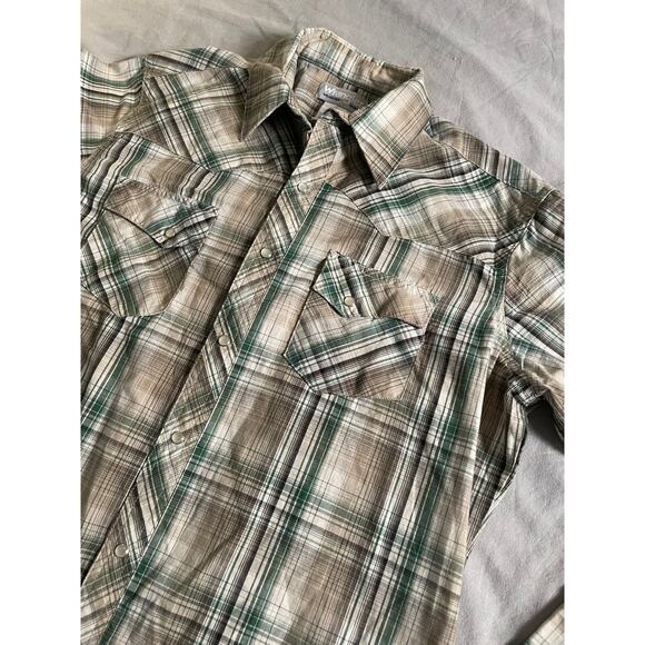 Wrangler Western Plaid Button Down SZ L - Picture 2 of 7